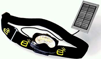 Solar LED Headlamp Li-ion rechargeable battery